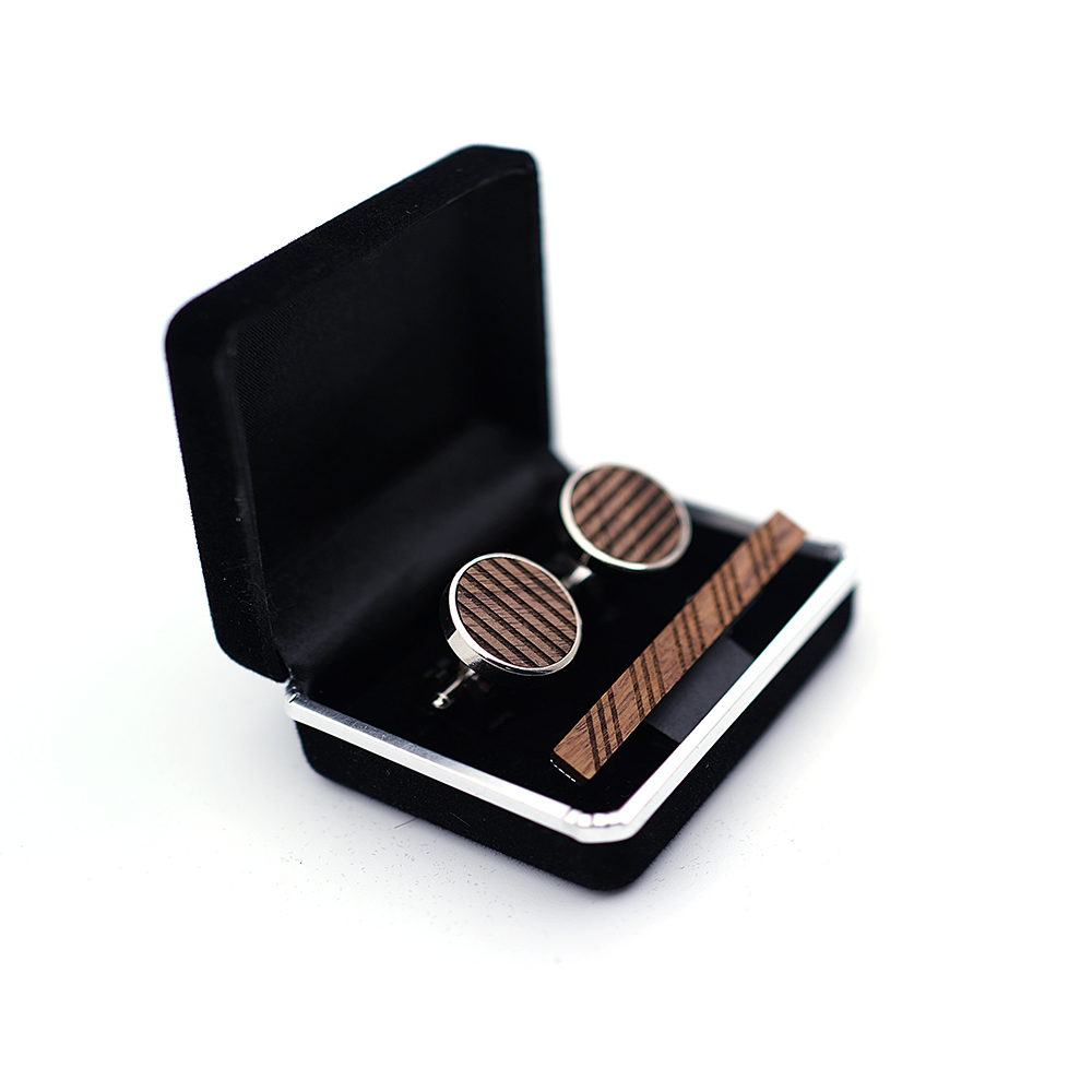 High Quality Wood Cuff links n - огляд і ціна Tie Bar Set Gift