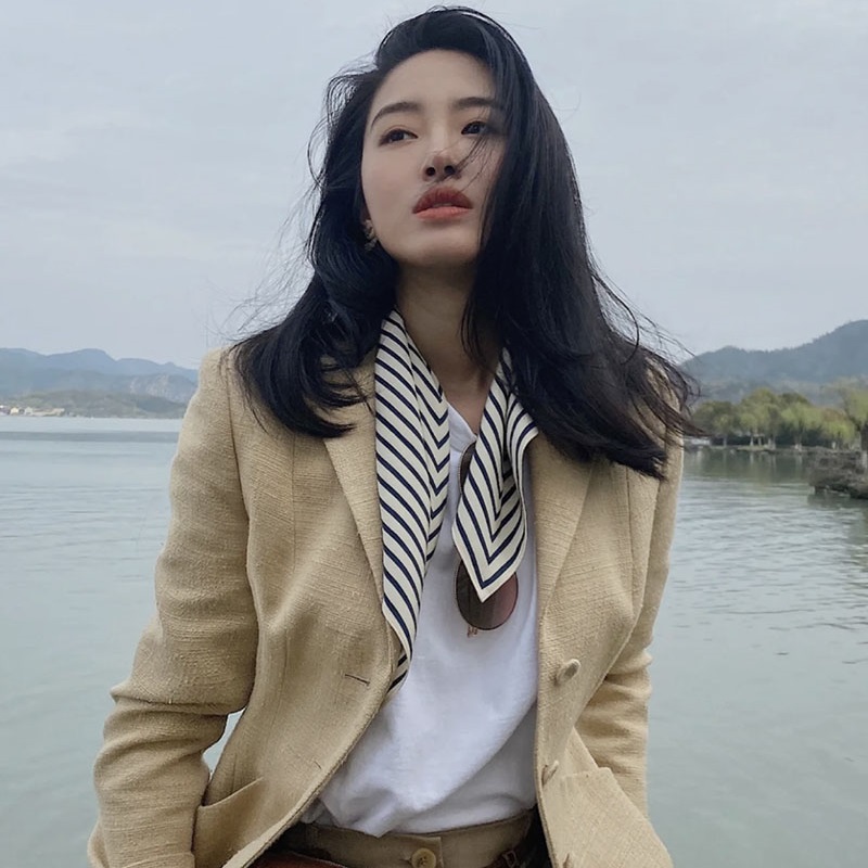 Stripe Print 100% Silk Neck He - огляд і ціна Ascot Neck Scarf