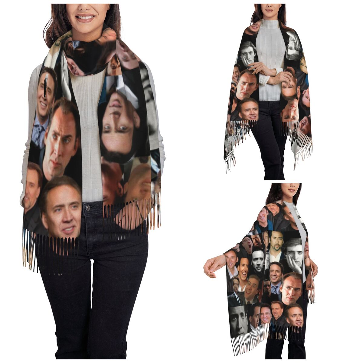 Nicolas Cage Colllage Shawl Wr - огляд і ціна Pashmina Wrap Large