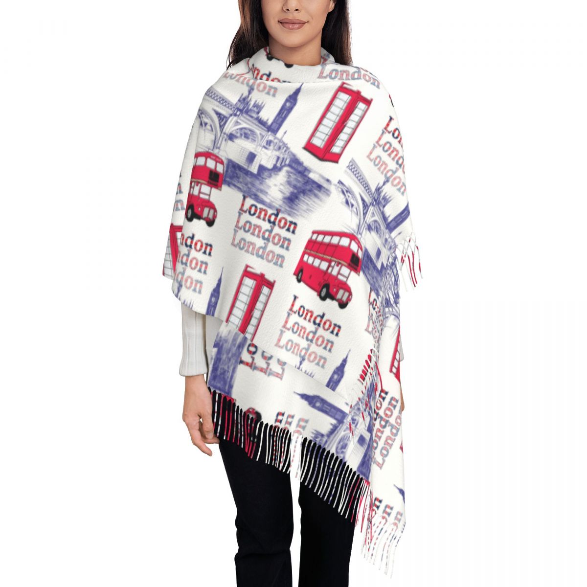 London England Scenes Shawls W - огляд і ціна Pashmina Wrap Large