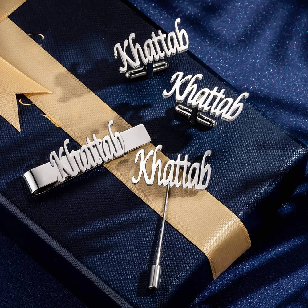 Personalized Cufflinks/Lapel P - огляд і ціна Tie Bar Set Gift