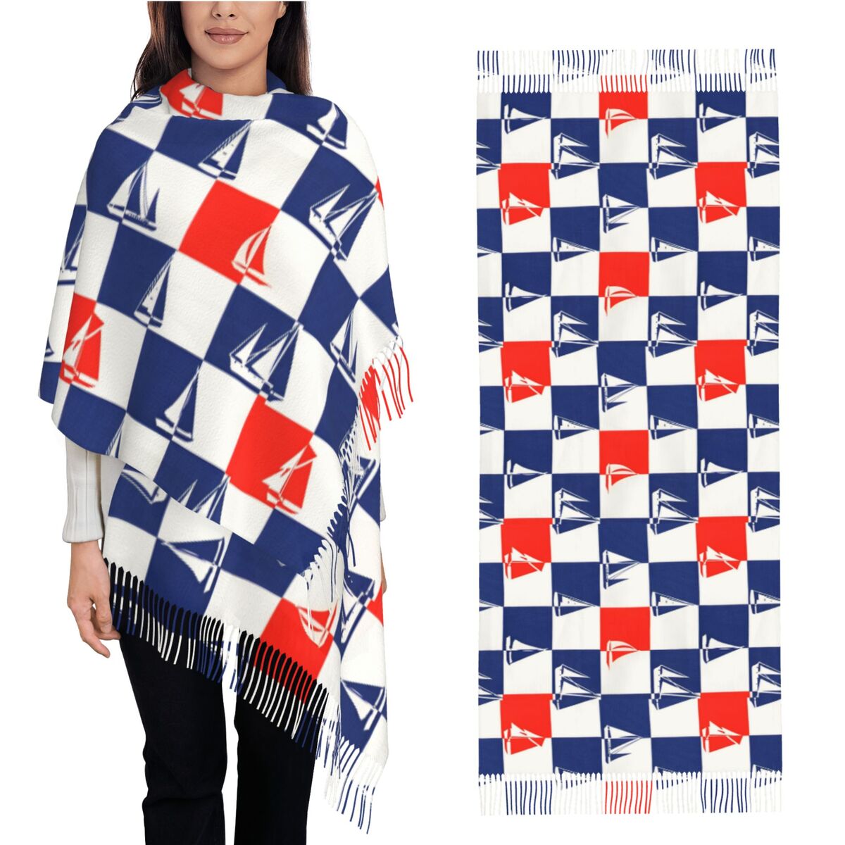 Sailing Ship Ocean Scarf Fall  - огляд і ціна Pashmina Wrap Large