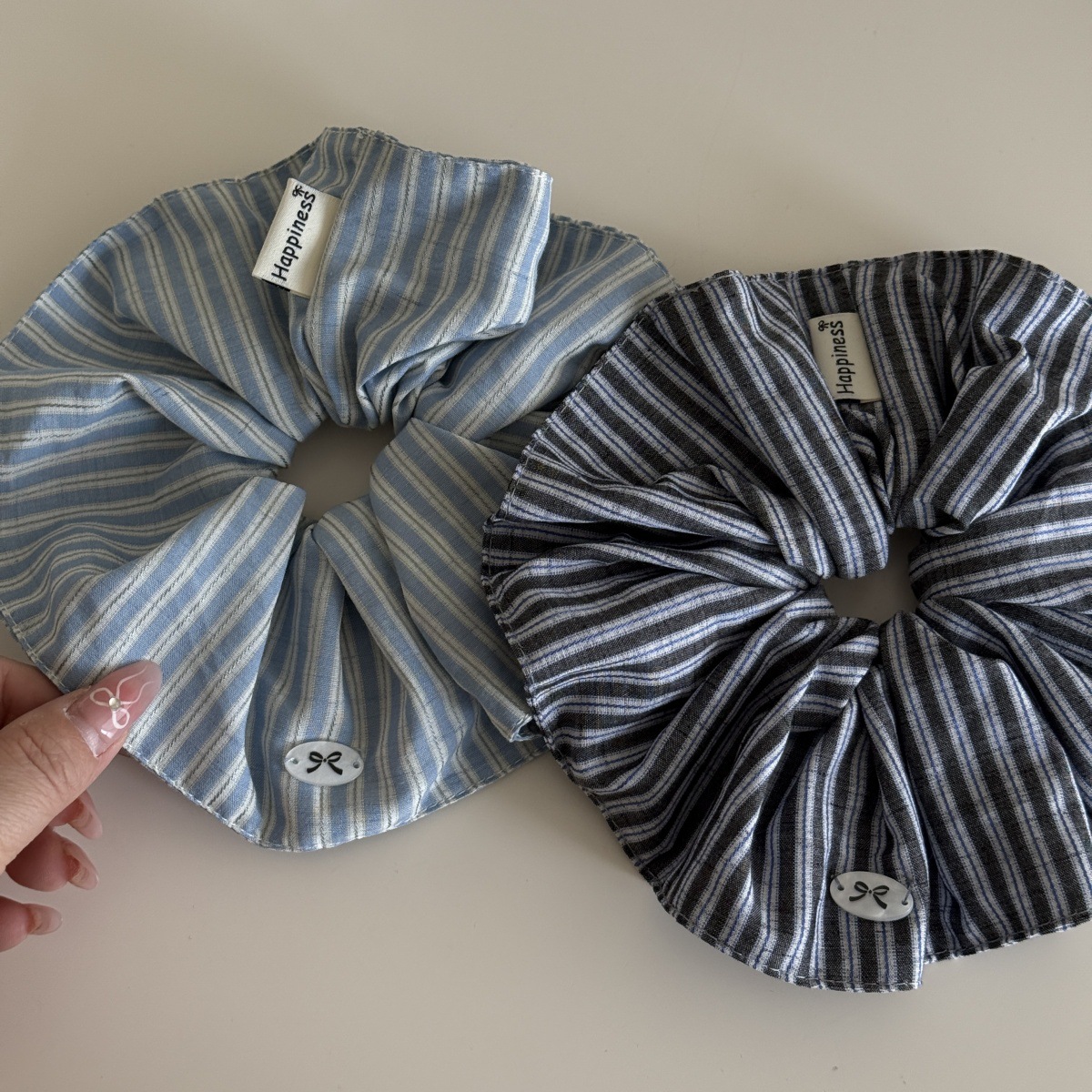 Blue Solid Color Silk Hair Ban - огляд і ціна Silk Tie Striped