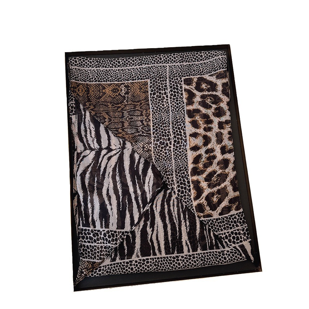 Leopard Small Long Silk Scarf  - огляд і ціна Ascot Neck Scarf