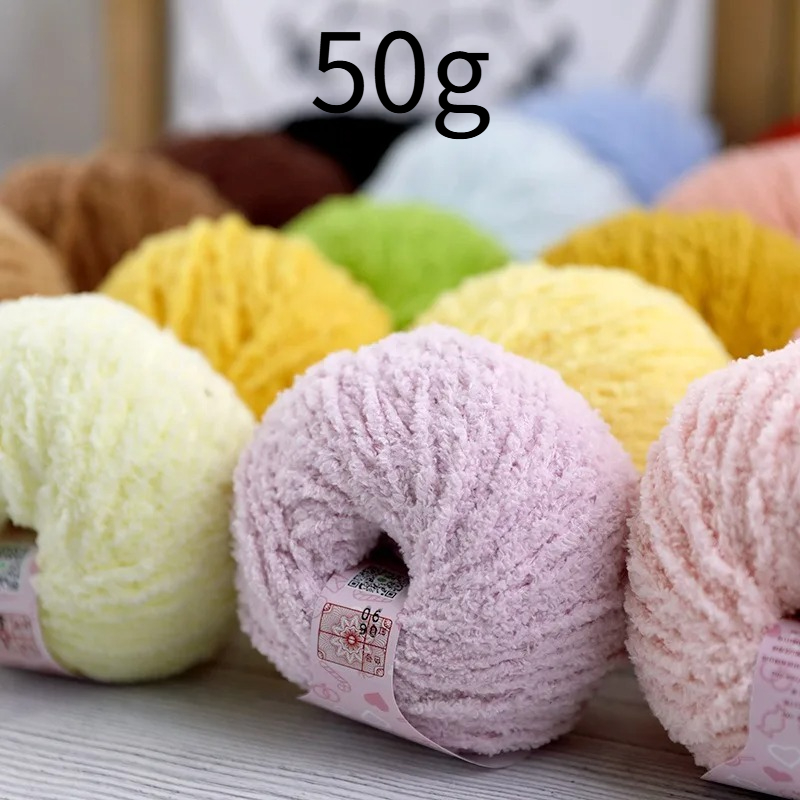 50g Short Plush Yarn 70m, DIY  - огляд і ціна Woven Scarf Blanket