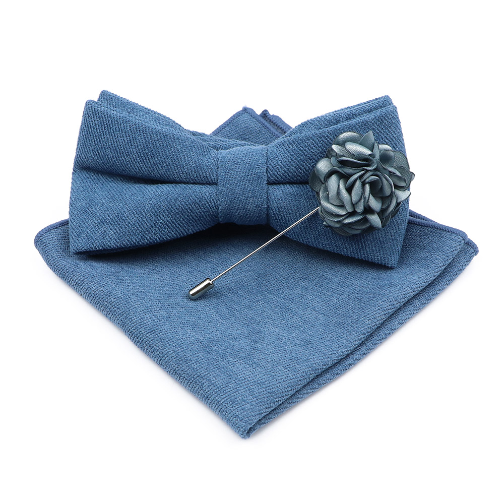 Mens Solid Color Cotton Bowtie - огляд і ціна Handkerchief Cotton Men