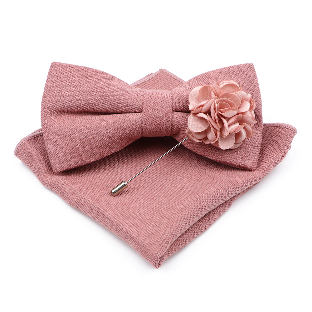Mens Solid Color Cotton Bowtie - огляд і ціна Handkerchief Cotton Men