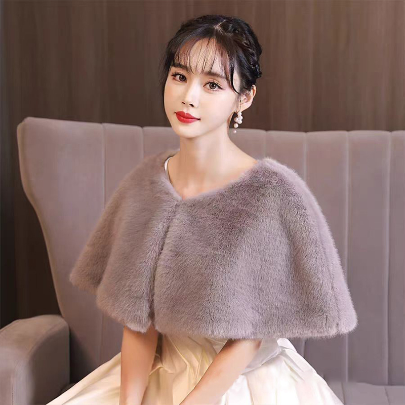 Women Winter Faux Fur Shawl El - огляд і ціна Stole Wedding Shawl