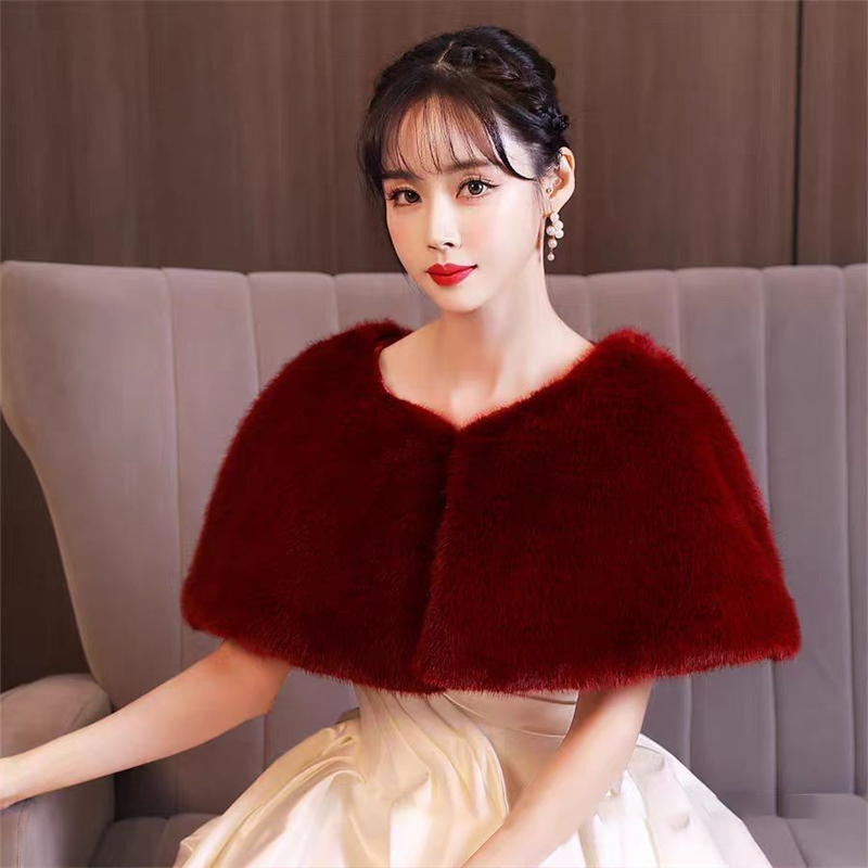 Women Winter Faux Fur Shawl El - огляд і ціна Stole Wedding Shawl