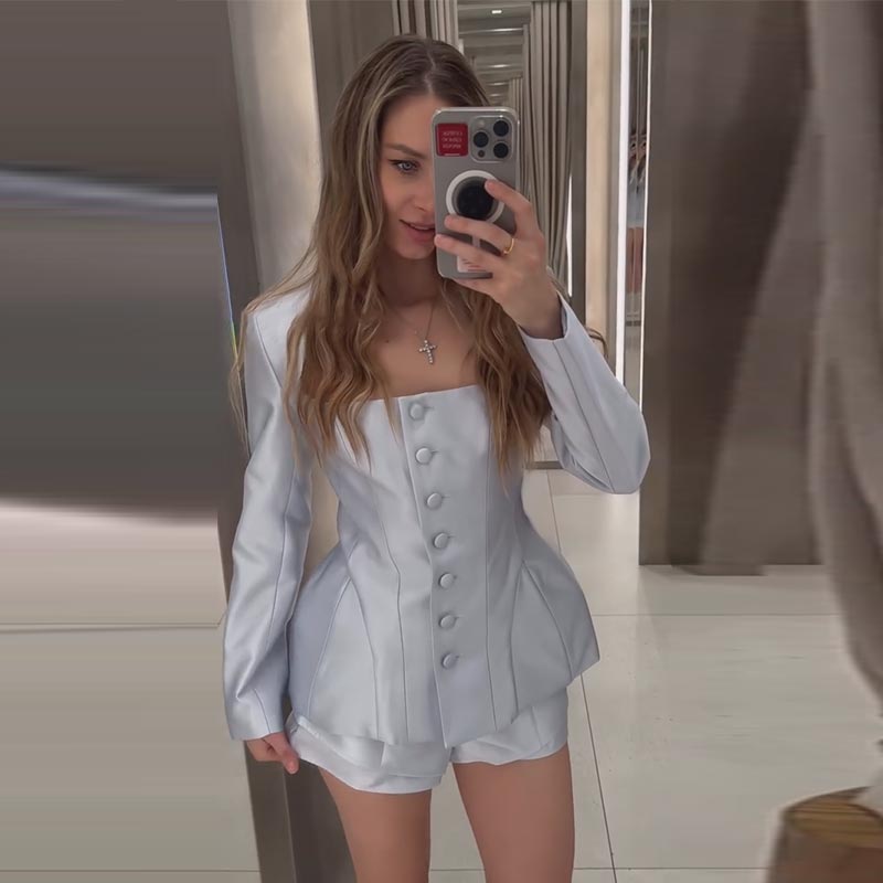 Casual Button Jacket Shorts Su - огляд і ціна Pocket Square Set