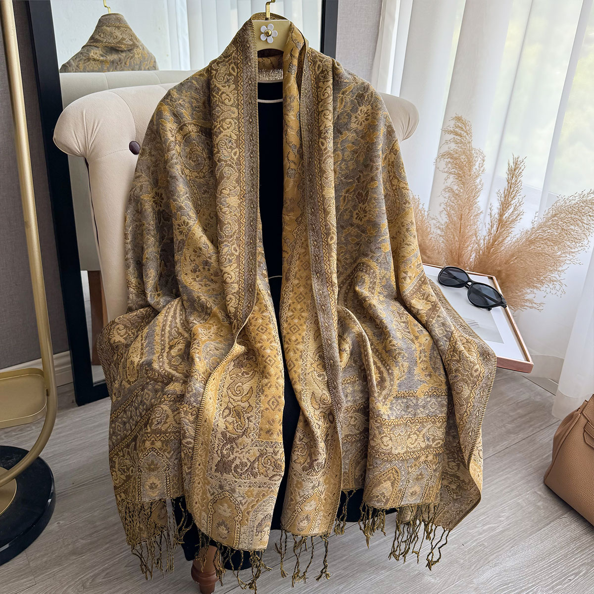 2025 Tassel Blanket Design Eth - огляд і ціна Woven Scarf Blanket