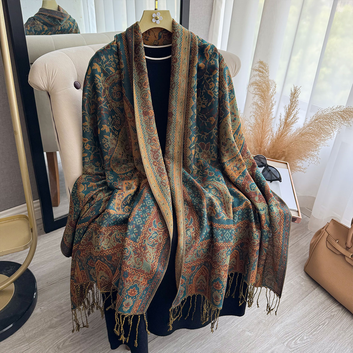 2025 Tassel Blanket Design Eth - огляд і ціна Woven Scarf Blanket