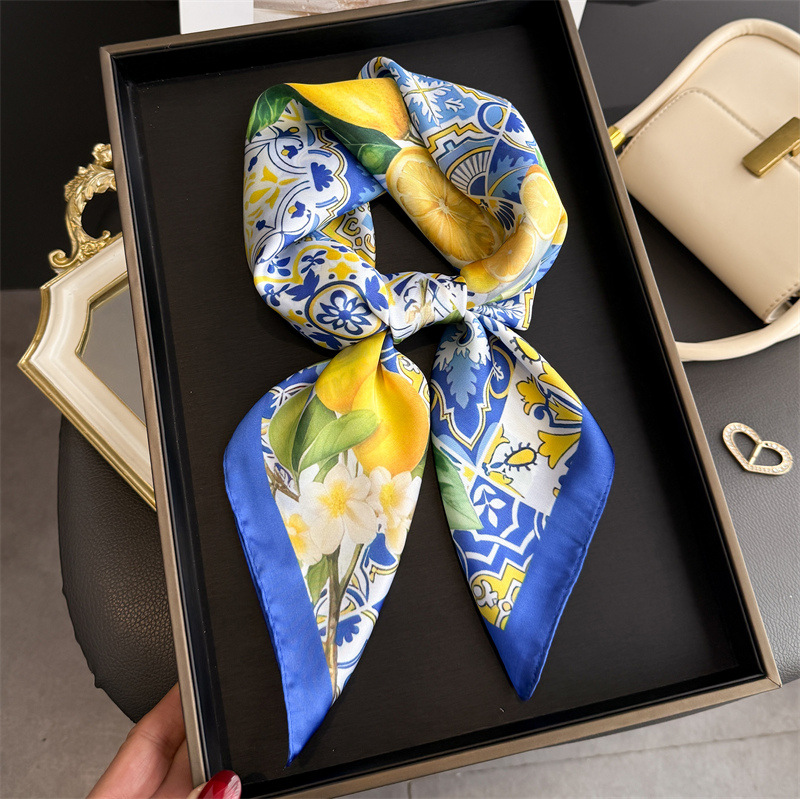 2026 New Fruit Print Silk Squa - огляд і ціна Ascot Neck Scarf