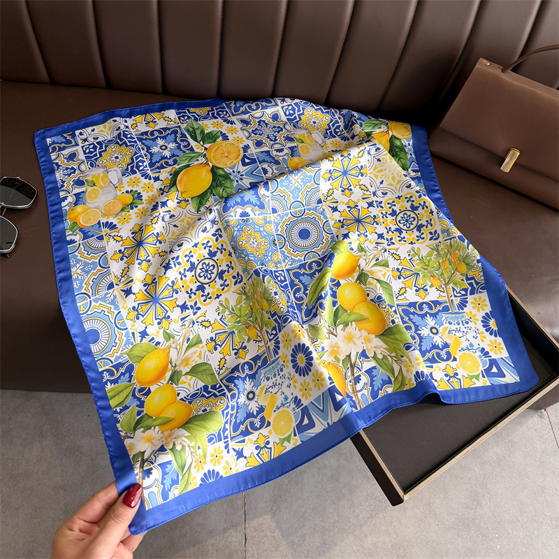 2026 New Fruit Print Silk Squa - огляд і ціна Ascot Neck Scarf