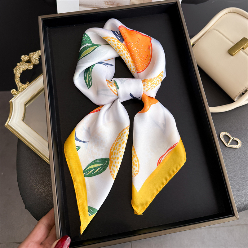 2026 New Fruit Print Silk Squa - огляд і ціна Ascot Neck Scarf