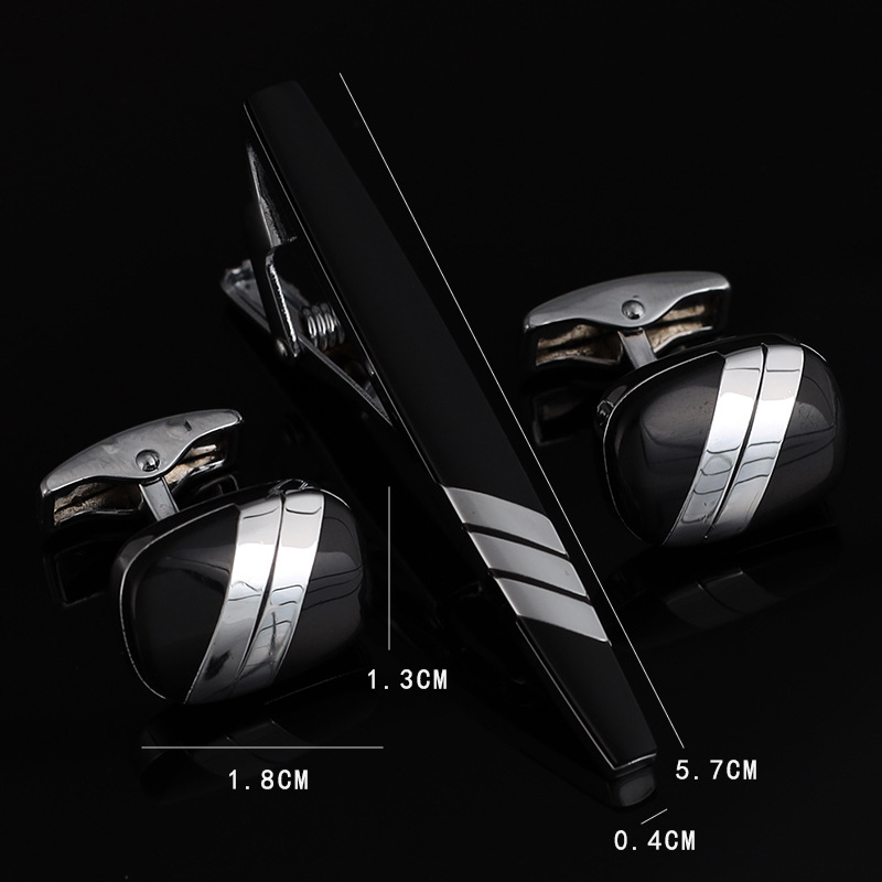 Mens Ties Clip Cufflinks Set S - огляд і ціна Tie Bar Set Gift