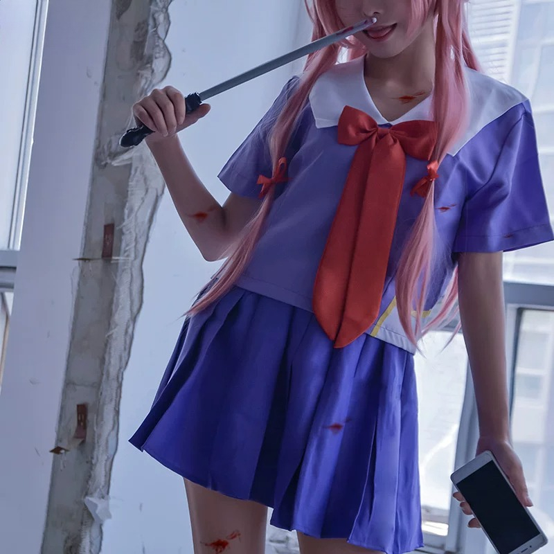 Yuno Gasai Future Diary Cospla - огляд і ціна Bow Tie Pre Tied