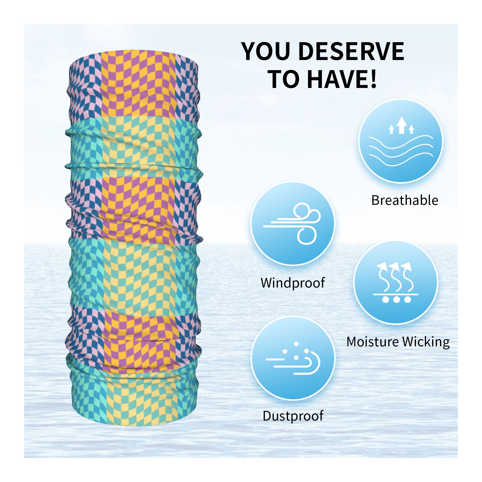 Custom Colored Checkered Banda - огляд і ціна Neck Warmer Tube