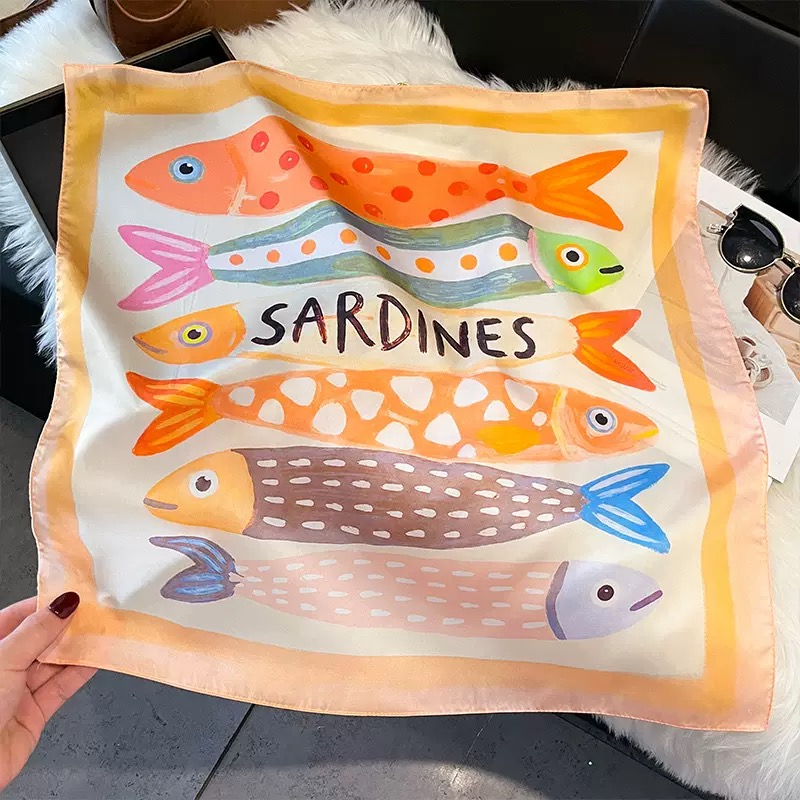 Fashion Fish Pattern Square Si - огляд і ціна Face Scarf Mask